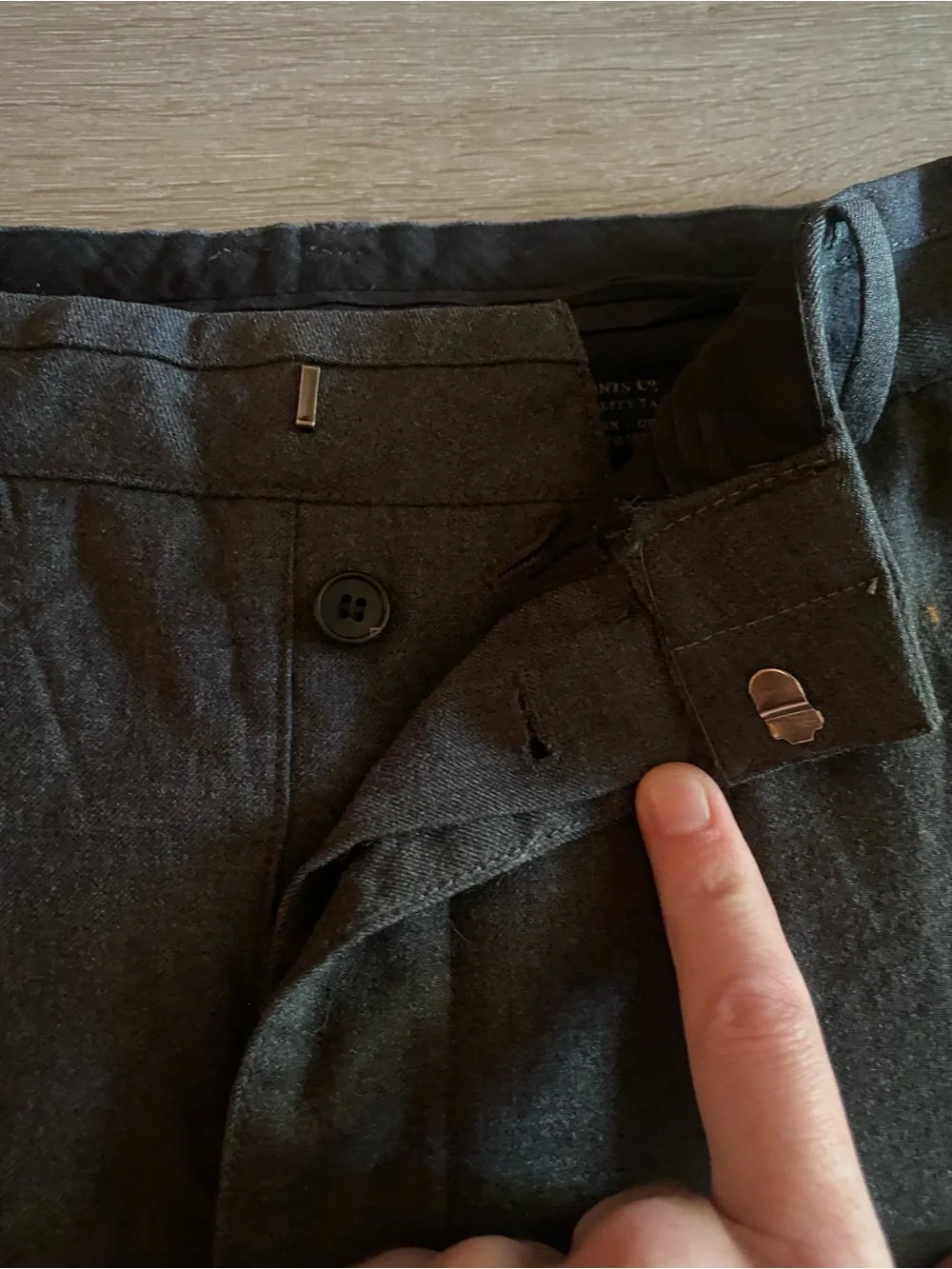 AllSaints Men's Dark Brown Flat Front Pants